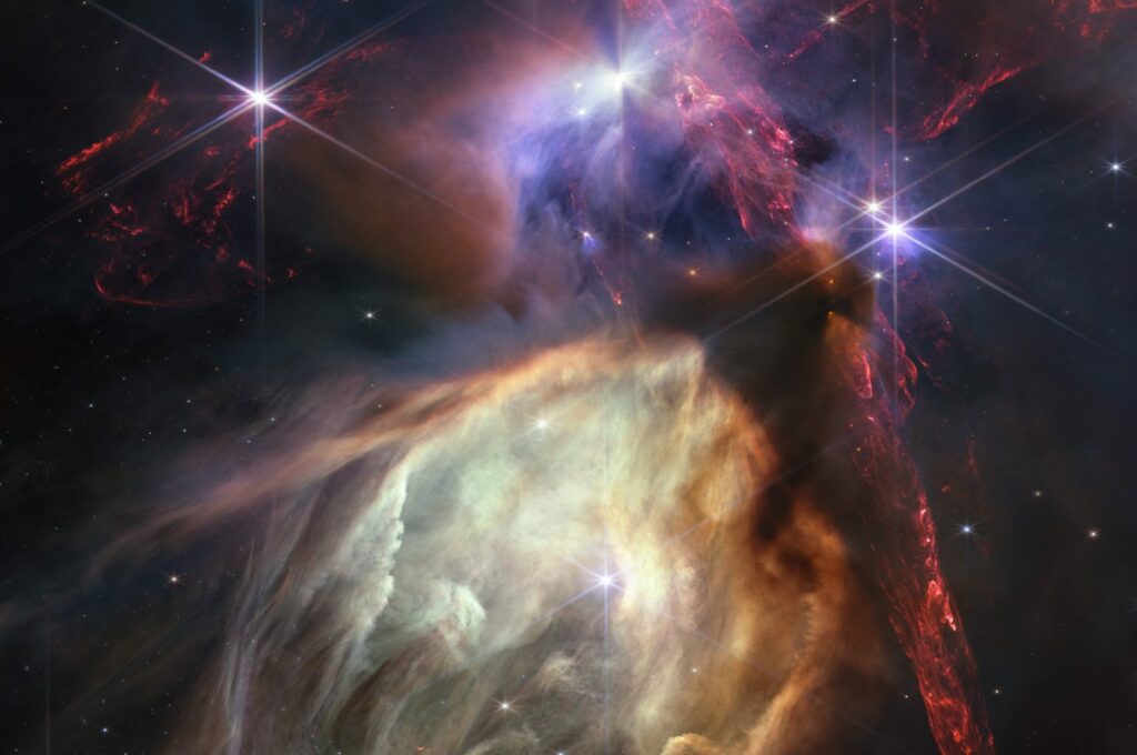 An image by James Webb telescope shows a small star-forming region in the Rho Ophiuchi cloud complex, July 12, 2023. (AFP Photo)