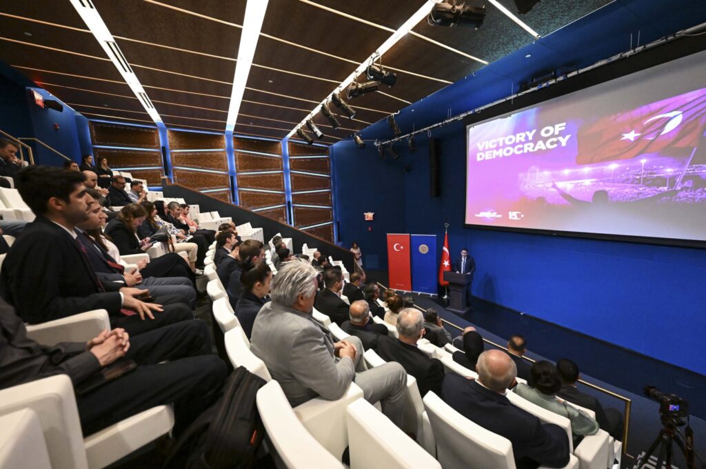 A commemoration program was held at the Turkish House in New York on the occasion of July 15, Democracy and National Unity Day, New York City, U.S., July 15, 2023. (AA Photo)
