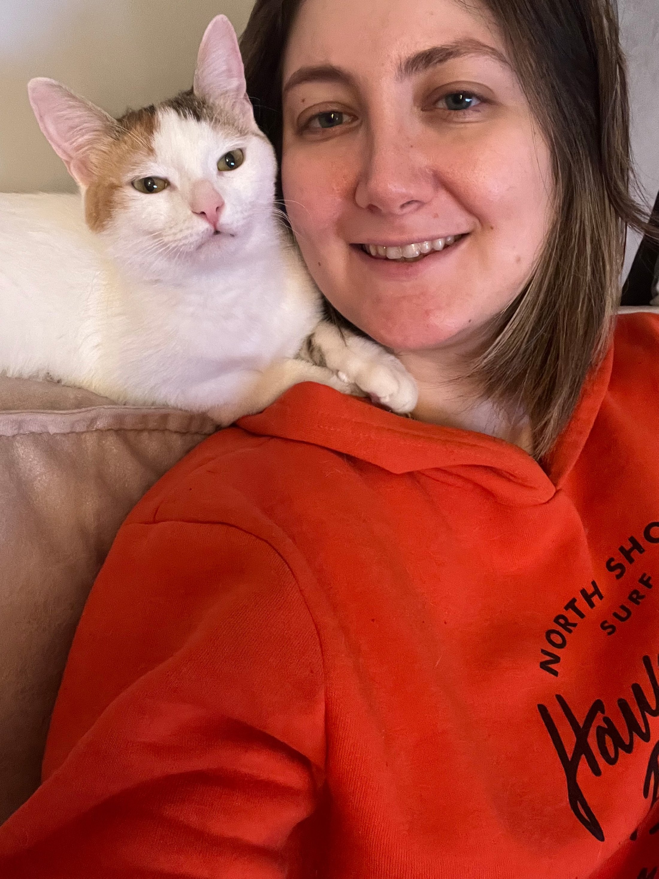 283010 Smoothie poses with me in this undated photo taken in our home, in Istanbul, Türkiye. (Photo by Burcu Başaran)