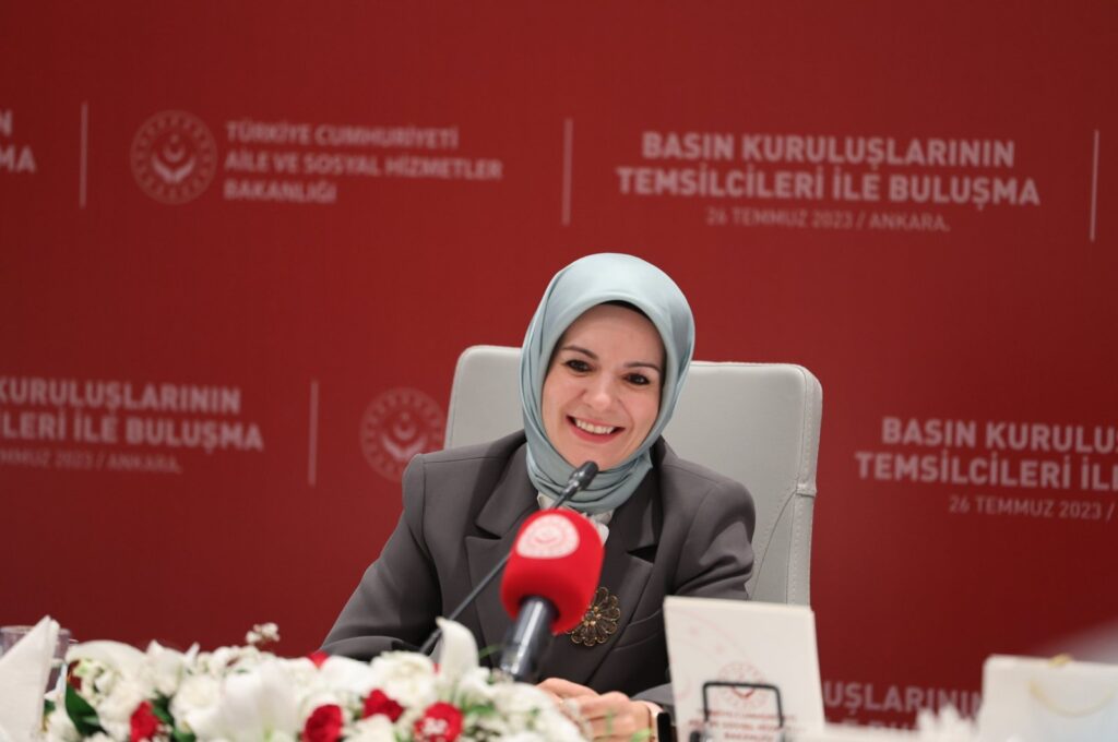 Family and Social Services Minister Mahinur Özdemir Göktaş holds a speech in the capital Ankara, Türkiye, July 26, 2023. (AA Photo)