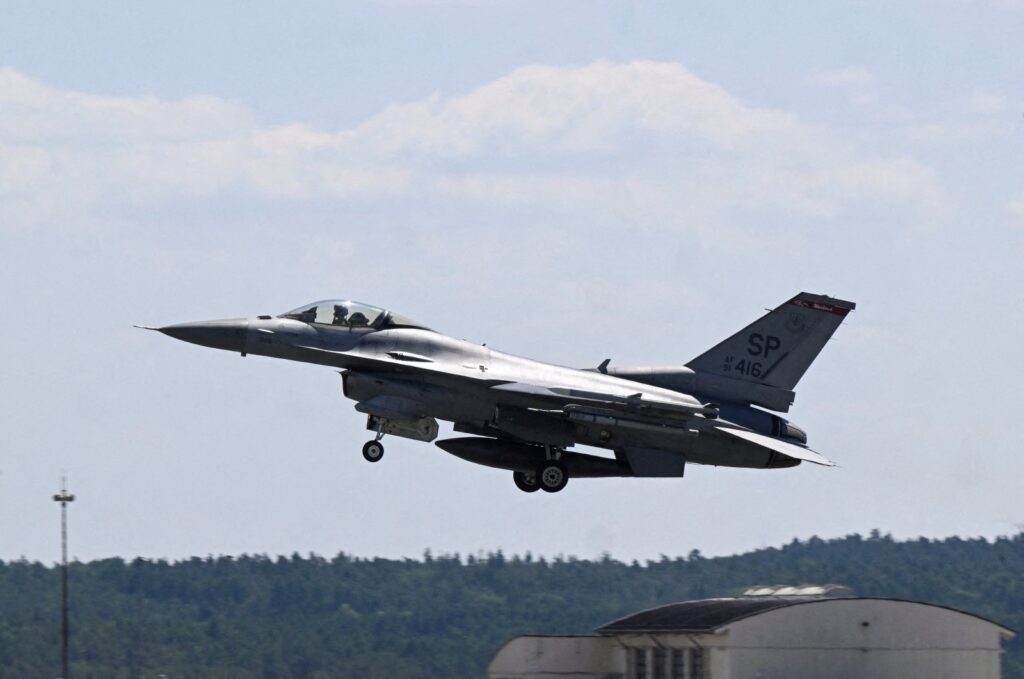 An F-16 fighter jet takes off during a media day of NATO's "Air Defender 23" military exercise at Spangdahlem U.S. Air Base near the German-Belgian border, Germany, June 14, 2023. (Reuters File Photo)