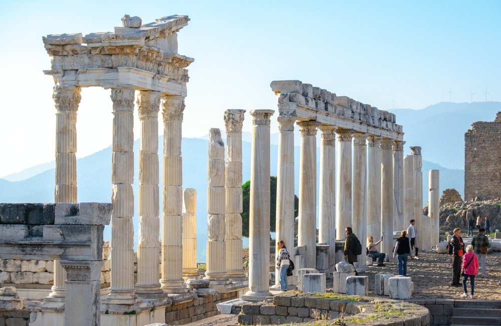 The Temple of Trajan in Pergamon ancient city, Bergama, Izmir, Jan. 1, 2023. (Shutterstock Photo)