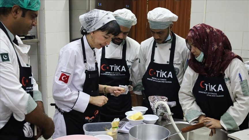 Pakistani chefs and instructors are photographed during the training course, in Karachi, Pakistan, Aug. 10, 2023. (AA Photo)