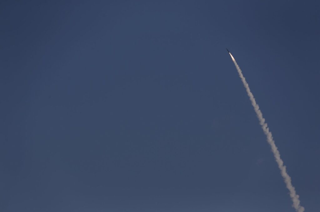 An "Arrow 3" ballistic missile interceptor during its test launch near Ashdod, Israel, Dec. 10, 2015. (Reuters Photo)
