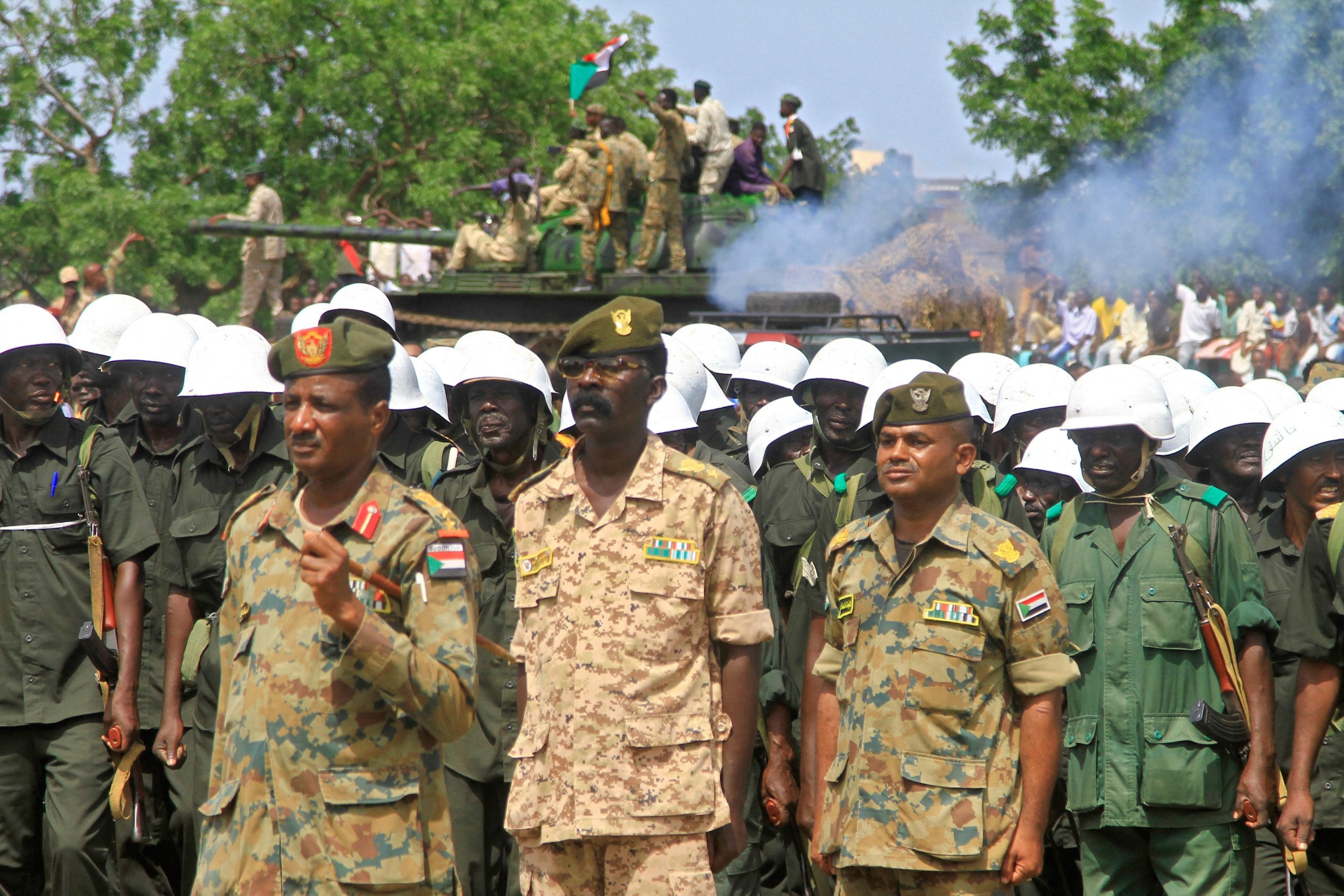 288346 Members of the Sudanese Armed Forces mark Army Day near the border with Ethiopia, Gadaref State, Sudan, Aug. 14, 2023. (AFP Photo)