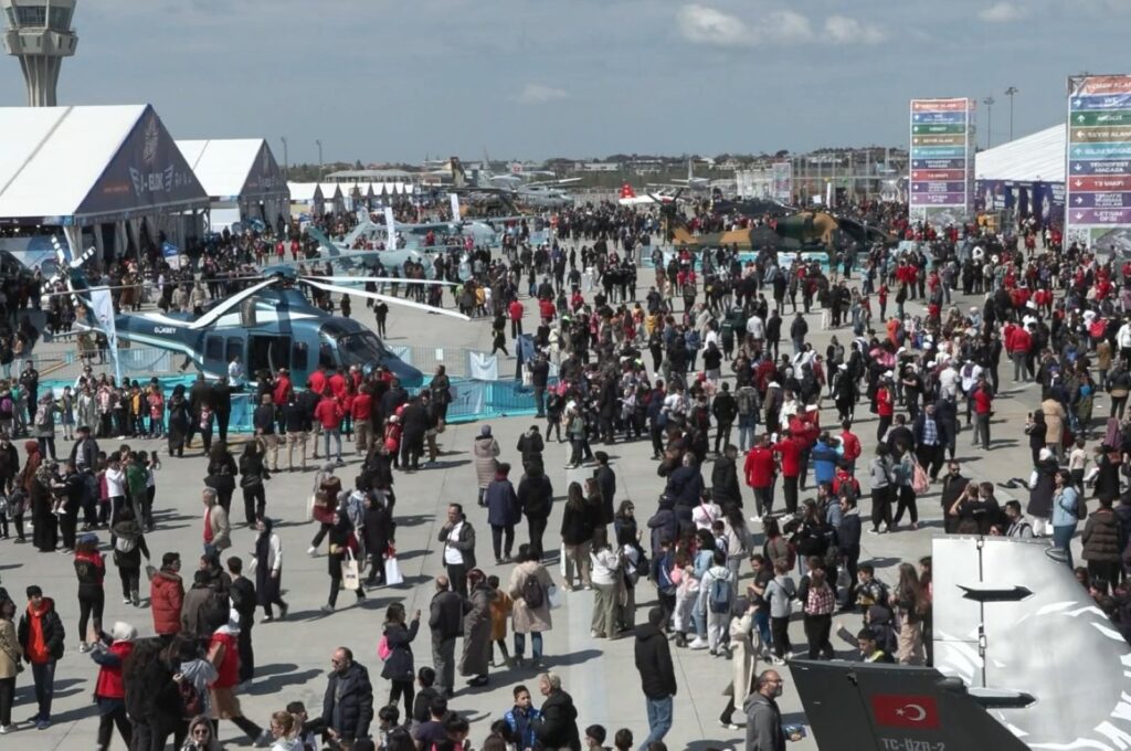 Visitors flock to the area in Istanbul Atatürk Airport during Teknofest, Istanbul, Türkiye, April 28, 2023. (DHA Photo)