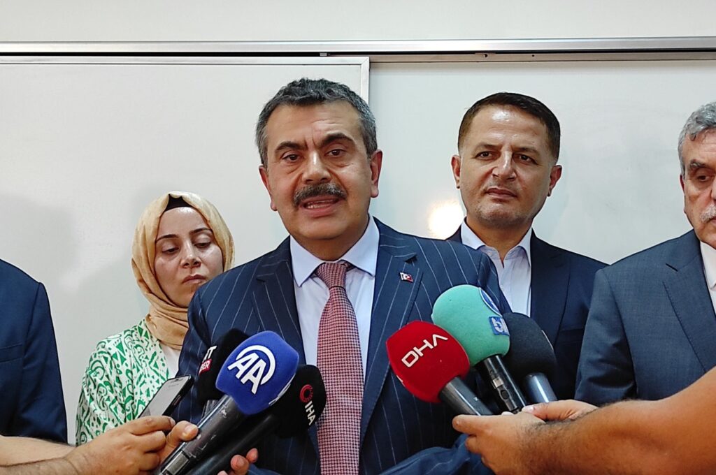 Minister of National Education Yusuf Tekin speaks at a press conference, Şanlıurfa, Türkiye, Aug. 24, 2023. (AA Photo)