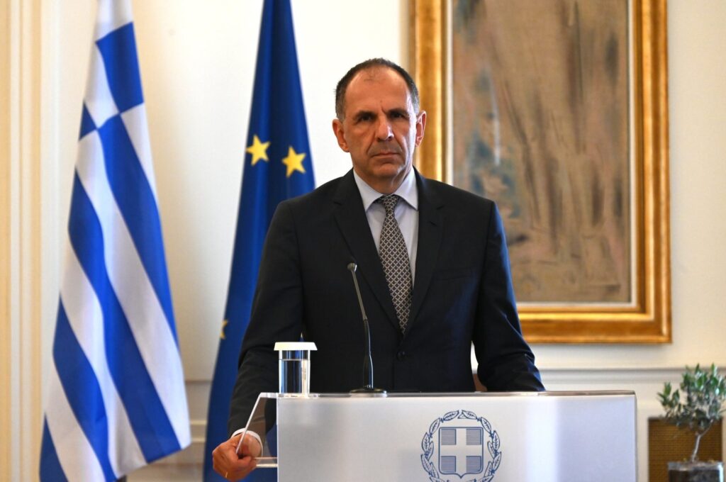 Greek Foreign Minister George Gerapetritis speaks at a news conference in Athens, June 7, 2023. (Reuters Photo)