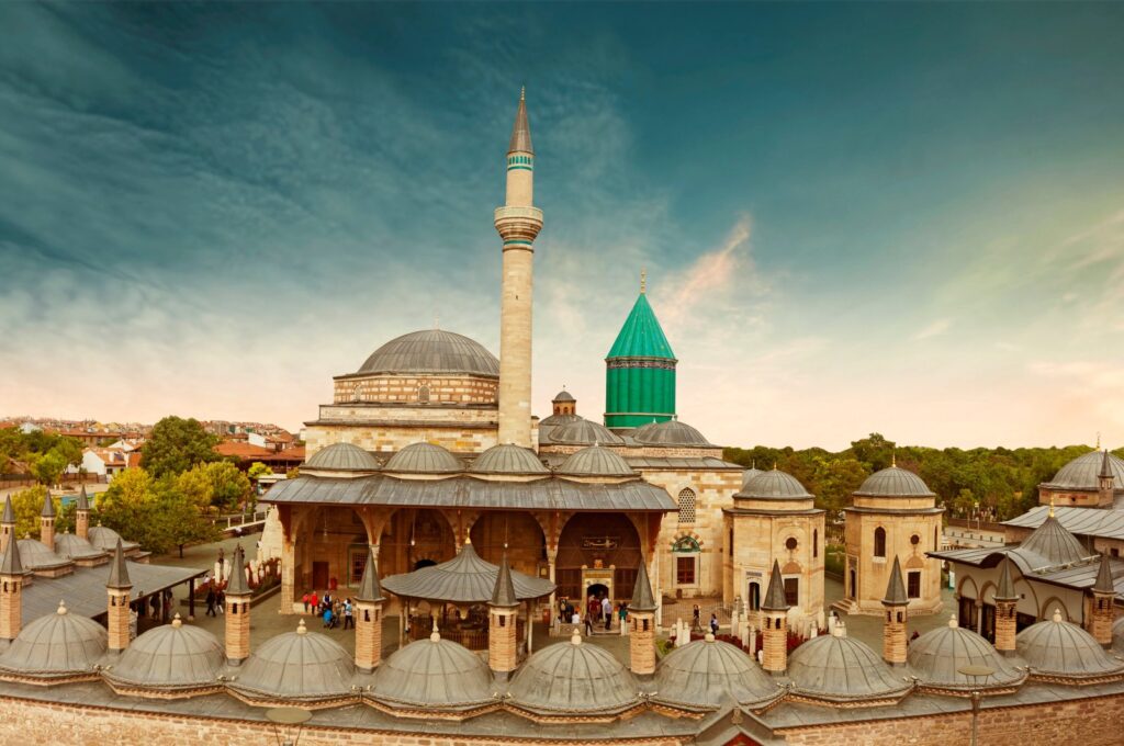 Mevlana Museum view from above, Konya, Türkiye. (Shutterstock Photo)