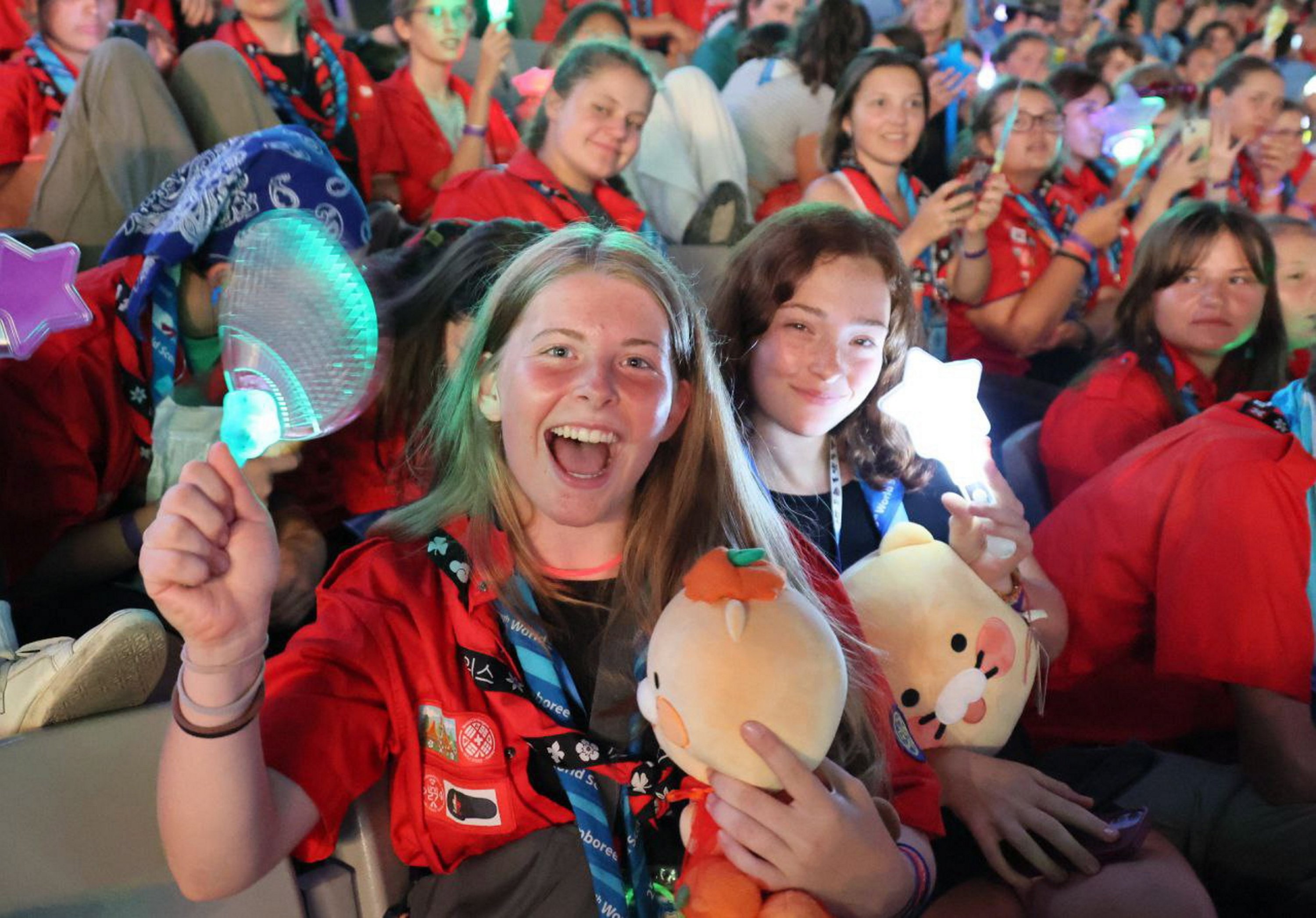 289600 Attendees of the 25th World Scout Jamboree enjoying a K-Pop concert during the closing ceremony of the 2023 World Scout Jamboree in Seoul World Cup Stadium in Seoul, South Korea, Aug. 11, 2023. (EPA Photo)