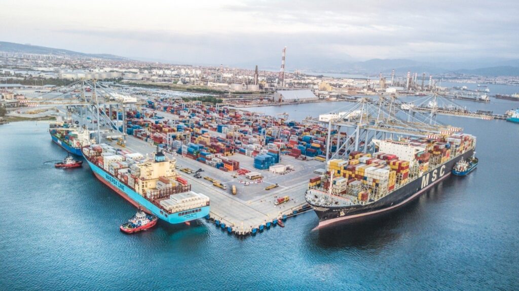 Aerial view of the Yarımca Port, Kocaeli, northwestern Türkiye, Aug. 29, 2023. (IHA Photo)