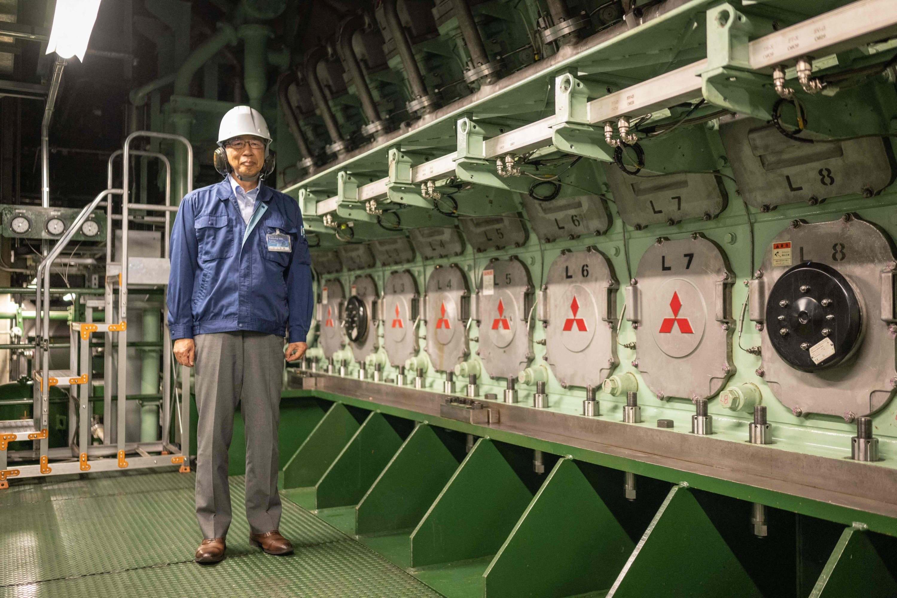 289708 Yasuyuki Mikami, Engineering Department general manager of Roppongi Energy Service, inside the electrical power generation facility room of Roppongi Hills Mori Tower in Tokyo, Japan, June 12, 2023. (AFP Photo)