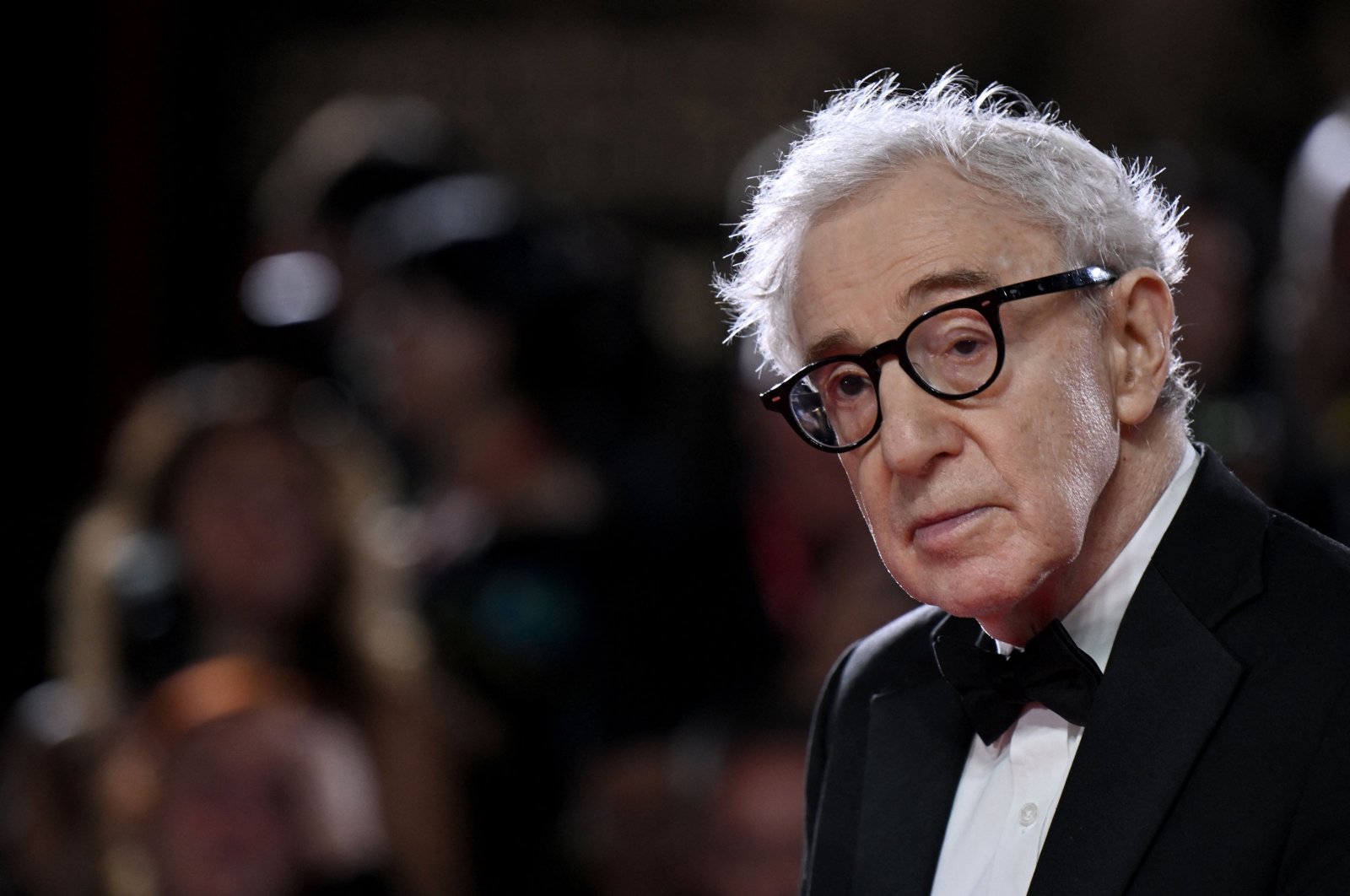 U.S. director Woody Allen poses on the red carpet of the movie "Coup de Chance" presented out of competition at the 80th Venice Film Festival, Venice, Italy, Sept. 4, 2023. (AFP Photo)