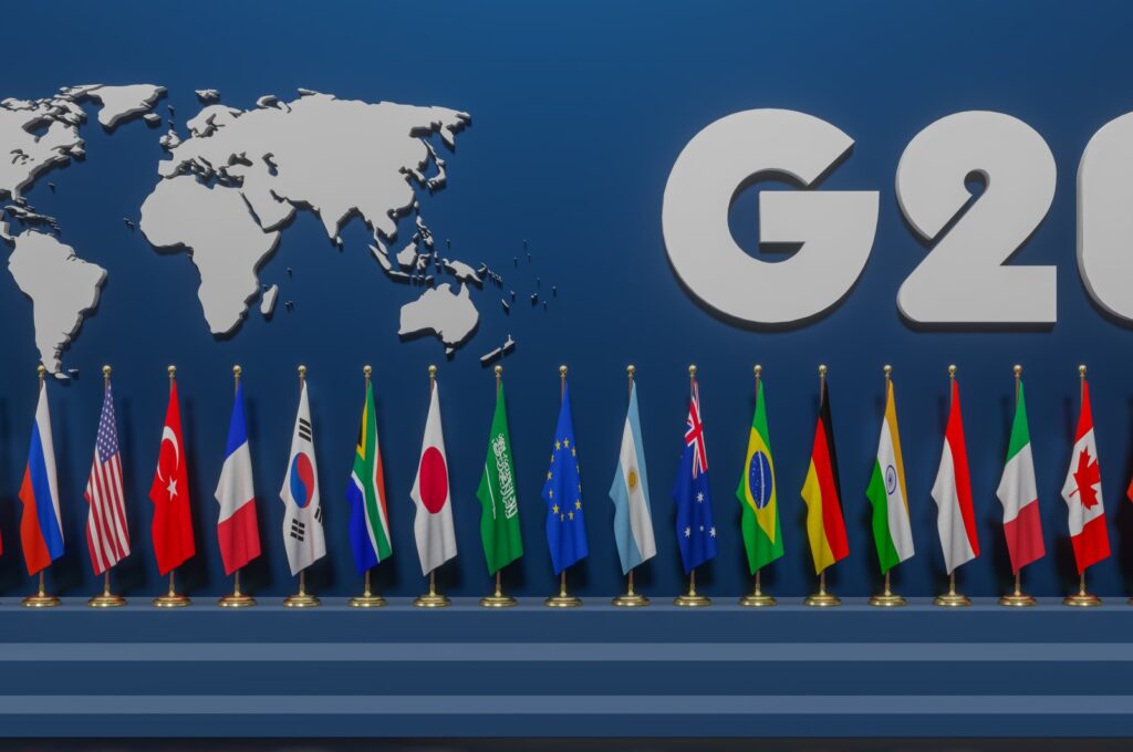 Flags of the G-20 countries at an unspecified location in this undated file photo (Shutterstock File Photo)