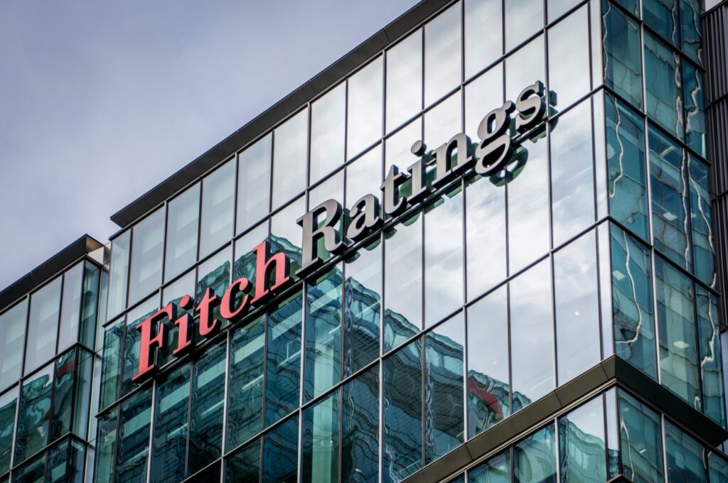 Fitch Ratings exterior logo in Canary Wharf, one of the 'big three' credit ratings agencies, London, U.K., Oct. 2018. (Shutterstock File Photo)