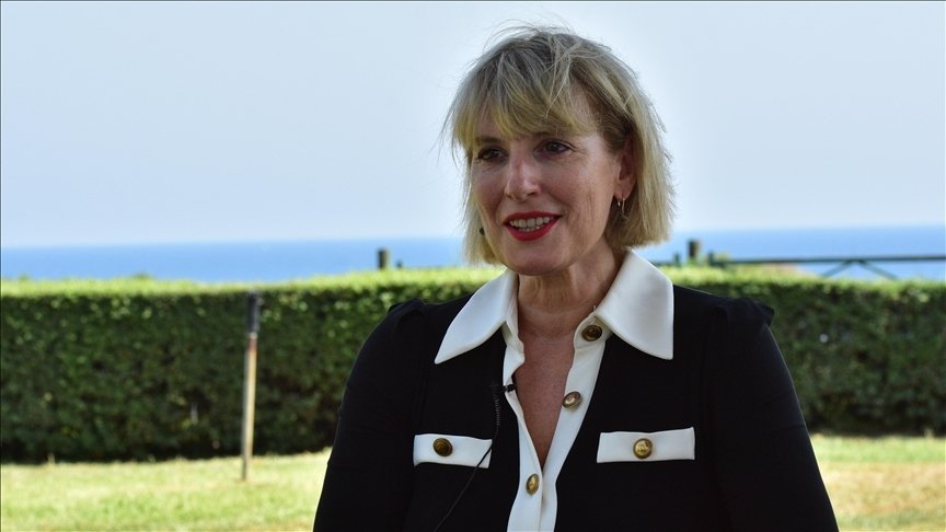 291925 Jill Morris, British Ambassador to Türkiye during her interview with Anadolu Agency (AA), Antalya, southern Türkiye, Sept. 12, 2023. (AA Photo)