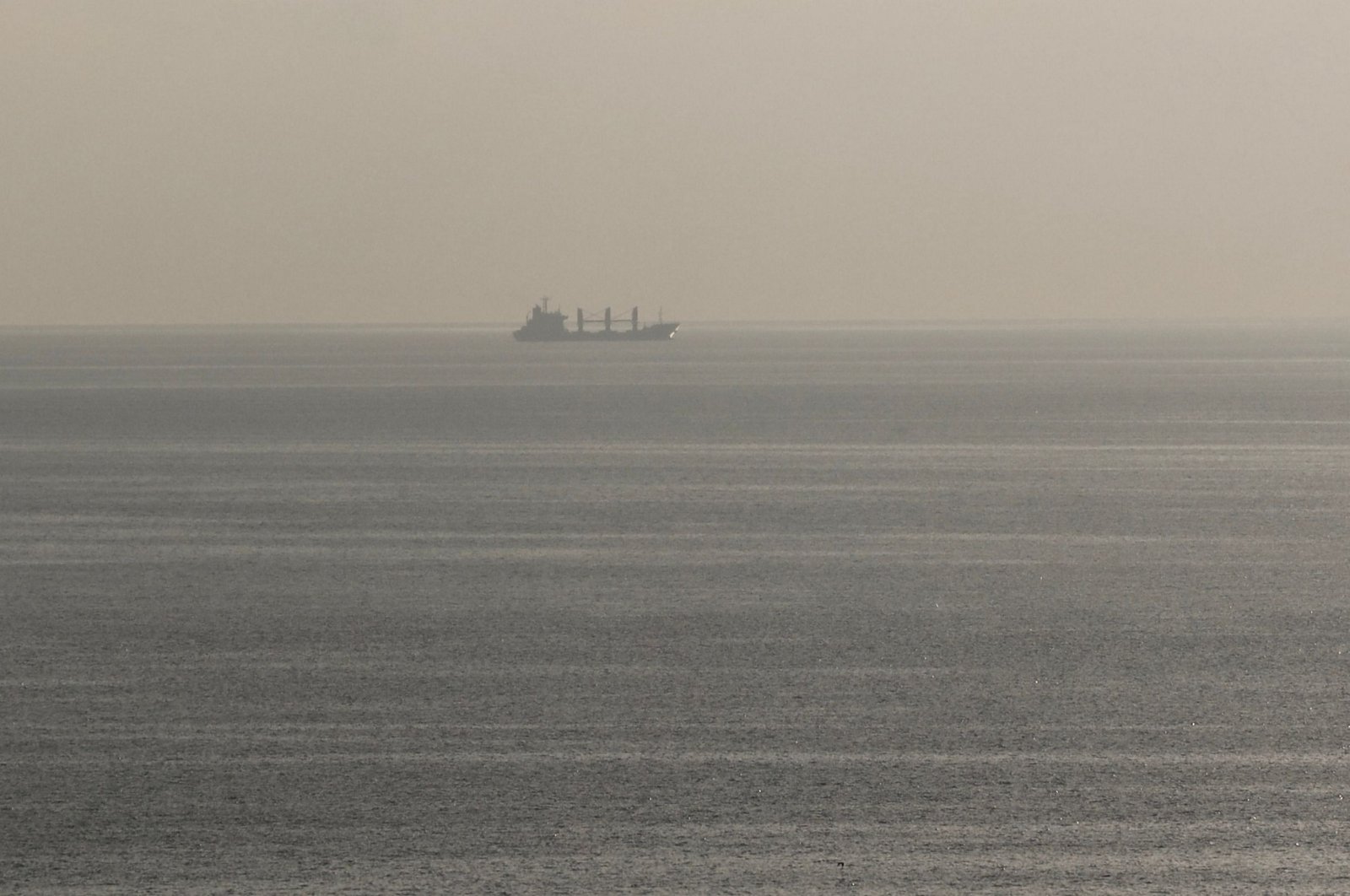 The Aroyat vessel carrying 17,600 tons of grain, leaving the Black Sea Ukrainian port of Chornomorsk, Odesa region, Sept. 22, 2023. (AFP Photo)