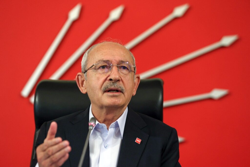 Republican People's Party (CHP) Chair Kemal Kılıçdaroğlu presides over his party's council meeting at CHP headquarters in Ankara, Türkiye, Sept. 26, 2023. (DHA Photo)
