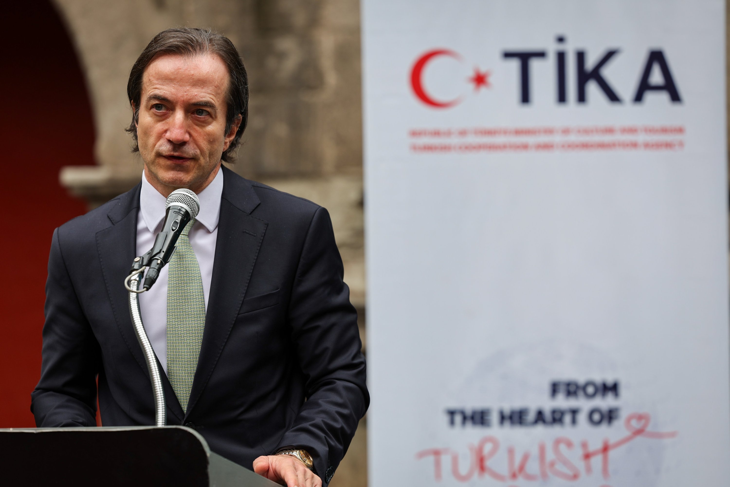 302614 The Turkish Cooperation and Coordination Agency (TİKA) President, Serkan Kayalar, gave his opening speech at Türkiye Hall, Nov. 23, 2023, Mexico City, Mexico. (AA Photo)