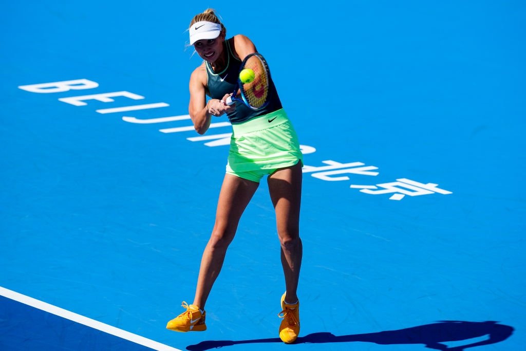 Russia's Anastasia Potapova in action match against France's Varvara Gracheva during day 5 of the 2023 China Open at National Tennis Center, Beijing, China, Sept. 30, 2023. (Getty Images Photo)