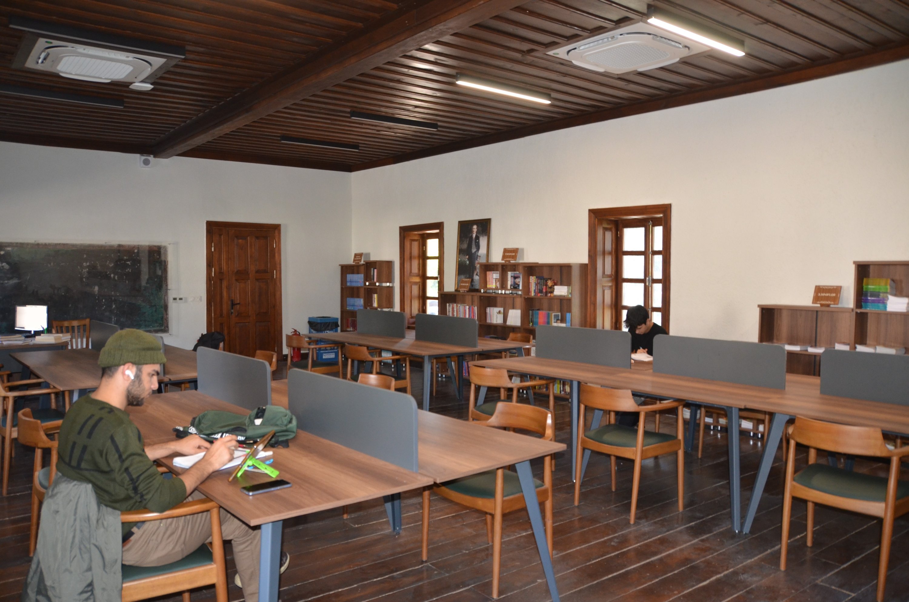 303833 The interior of a 90-Year-Old Stone School restored into a library, Antalya, Türkiye, Dec. 04, 2023. (DHA Photo)