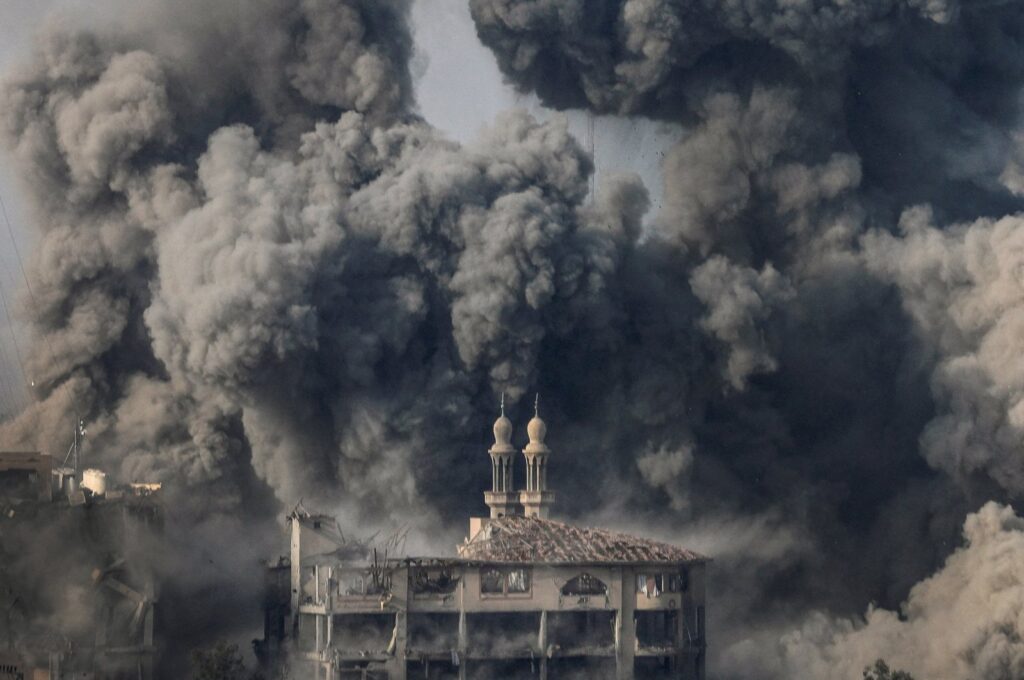 Smoke billows following Israeli strikes in Gaza City, Palestine, Oct. 11, 2023. (Reuters Photo)