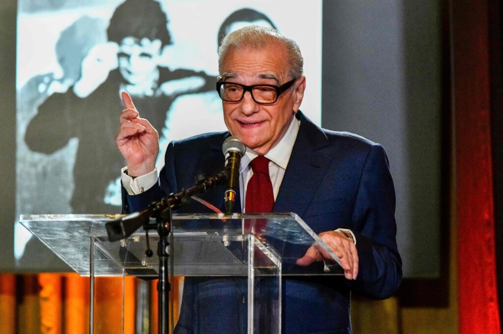 Martin Scorsese speaks at "Robbie Robertson: A Celebration of His Life And Music" at The Village Studios, Los Angeles, California, U.S., Nov. 15, 2023. (AFP Photo)