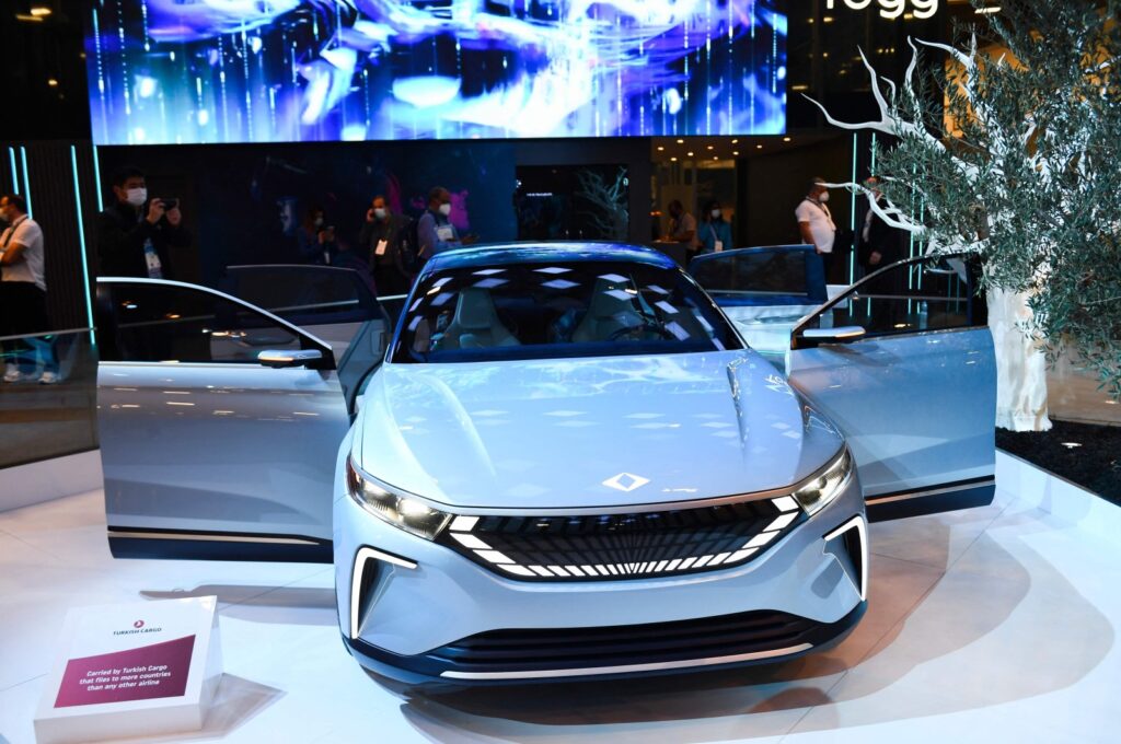 Togg's 'Transition Concept' electric vehicle is displayed during the Consumer Electronics Show (CES) in Las Vegas, Nevada, U.S., Jan. 6, 2022. (AFP Photo)
