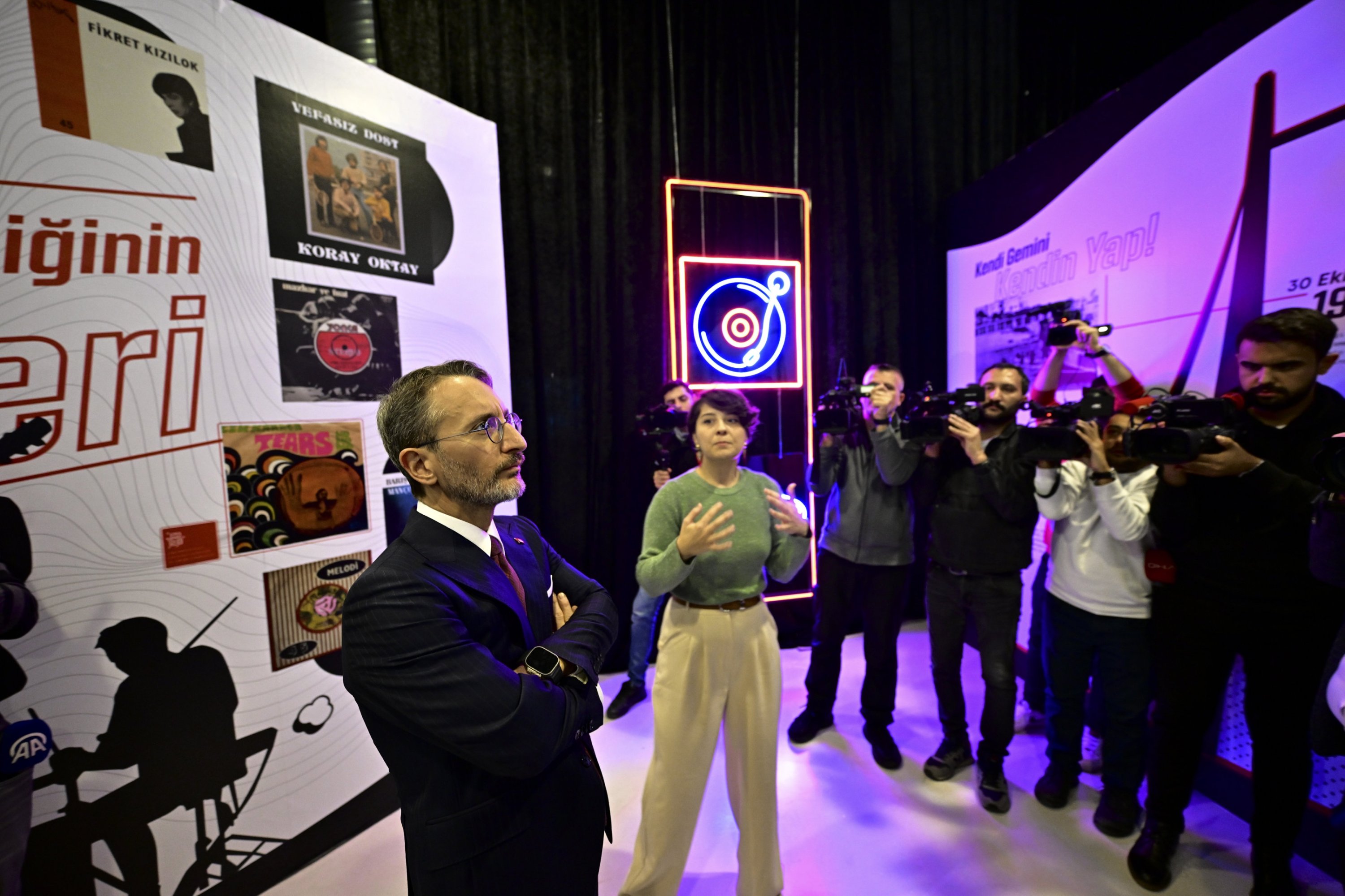 305568 Presidency's Directorate of Communications Director Fahrettin Altun visits the exhibition, Ankara, Türkiye, Dec. 14, 2023. (AA Photo)
