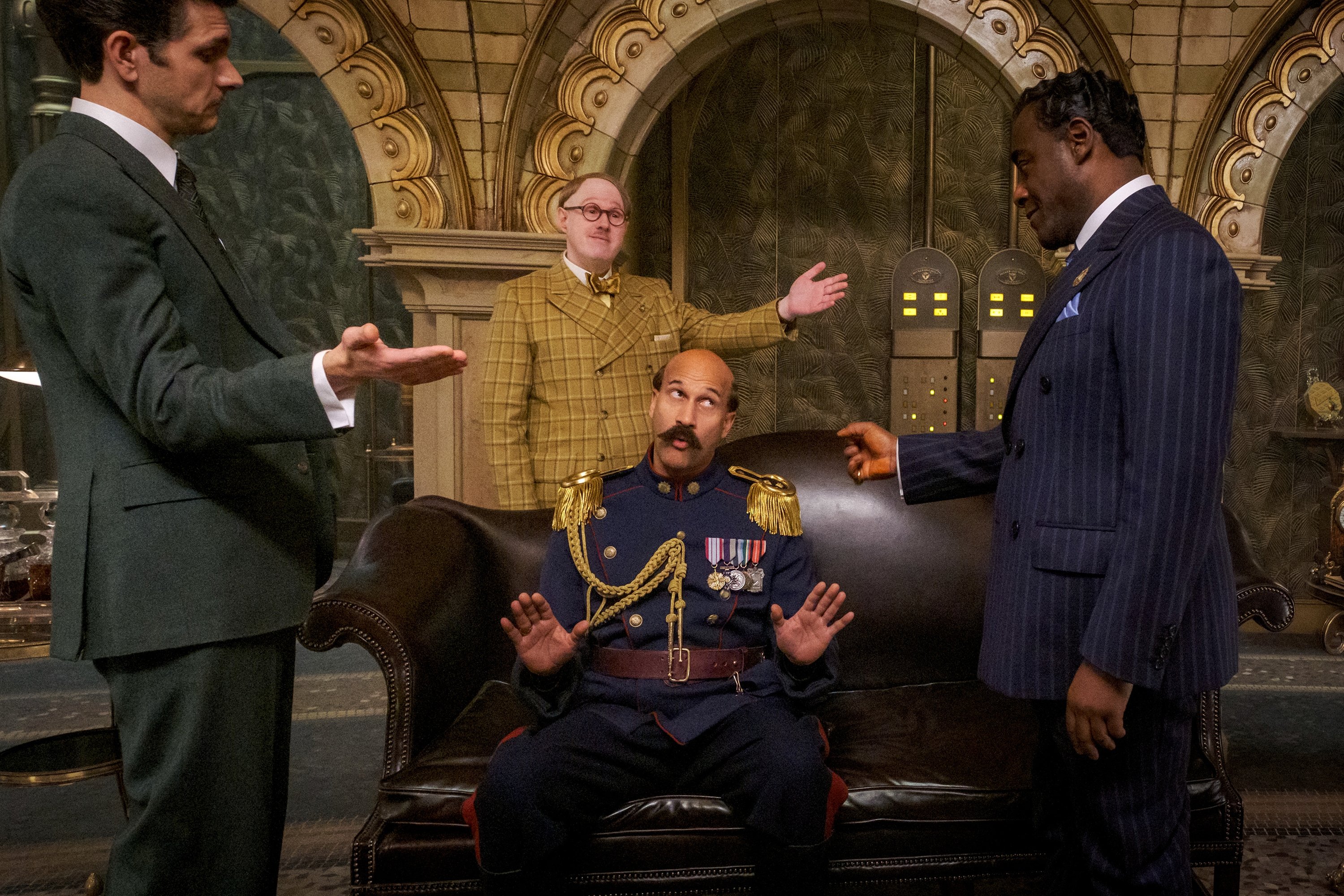 305572 This image released by Warner Bros. Pictures shows, from left, Mathew Baynton, Matt Lucas, Keegan-Michael Key and Paterson Joseph in a scene from