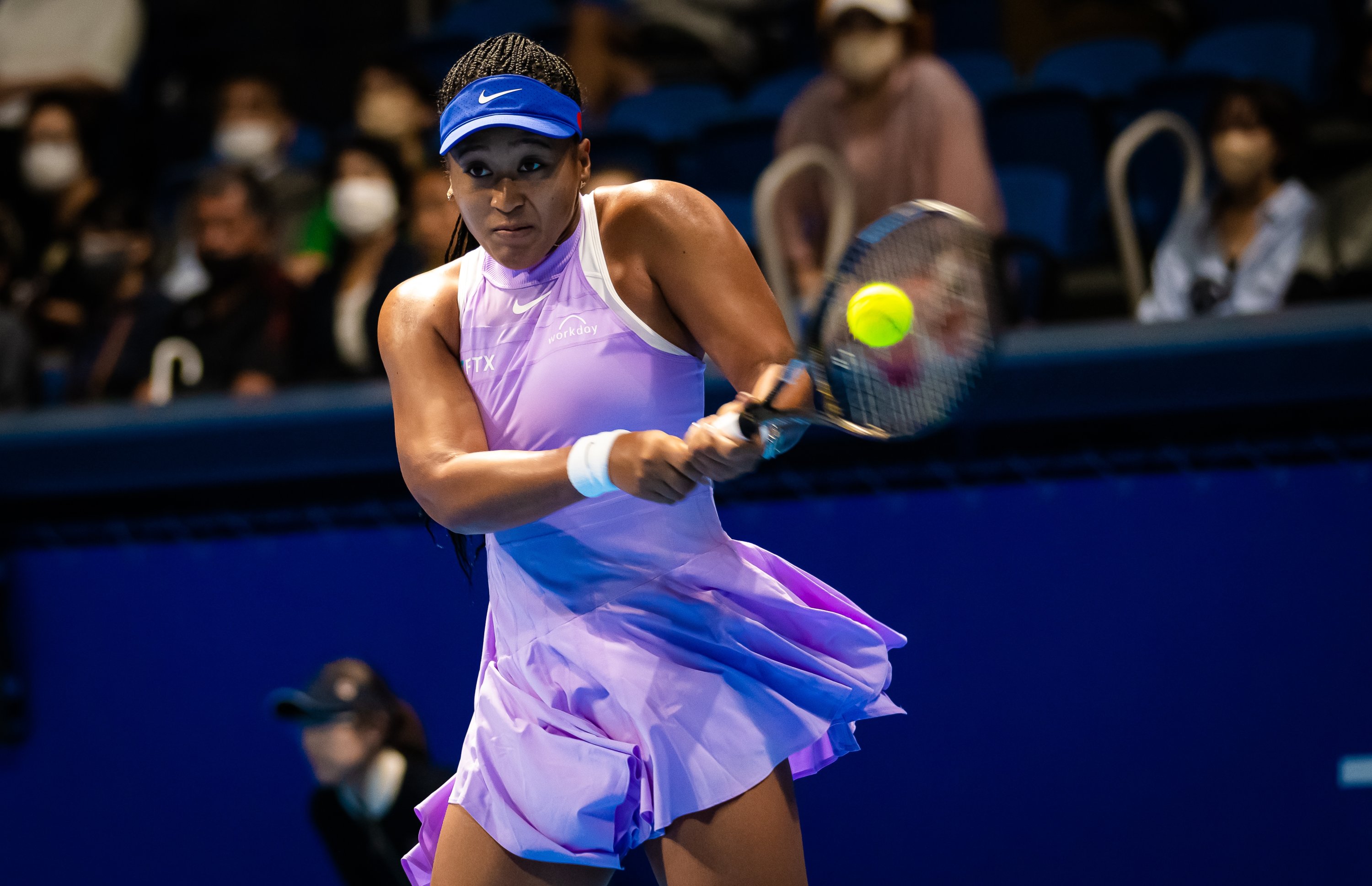 305931 Japan's Naomi Osaka in action against Australia's Daria Saville during her first round match on Day 2 of the Toray Pan Pacific Open at Ariake Coliseum, Tokyo, Japan, Sept. 20, 2022. (Getty Images Photo)