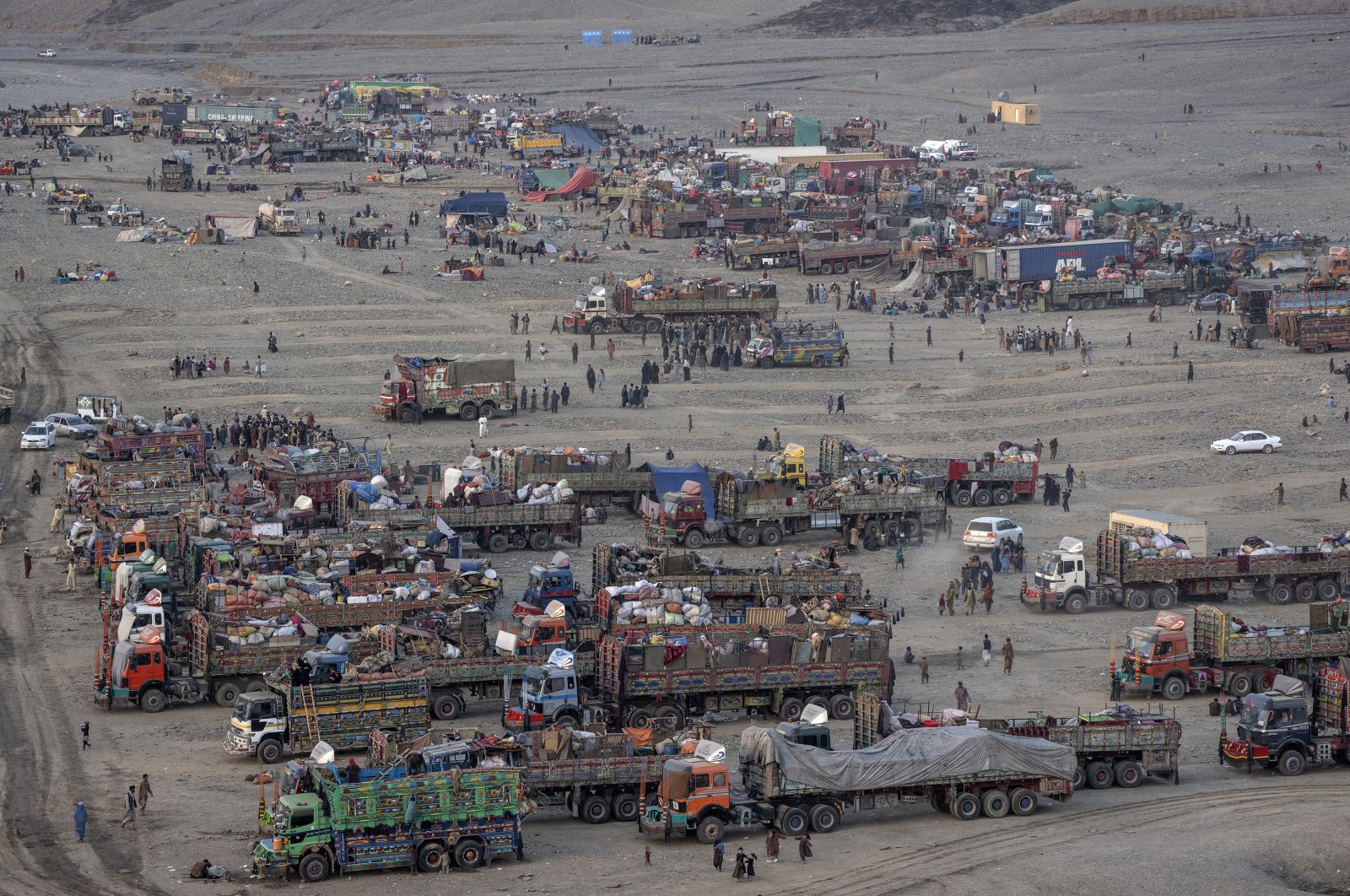 Afghan refugees settle in a camp near the Torkham Pakistan-Afghanistan border, in Torkham, Afghanistan, Nov. 3, 2023. (AP Photo)