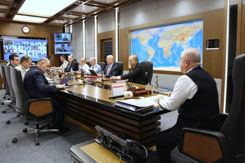 Defense Minister Yaşar Güler (R) attends a meeting with commanders and his aides, in the capital Ankara, Türkiye, Dec. 27, 2023. (IHA Photo)