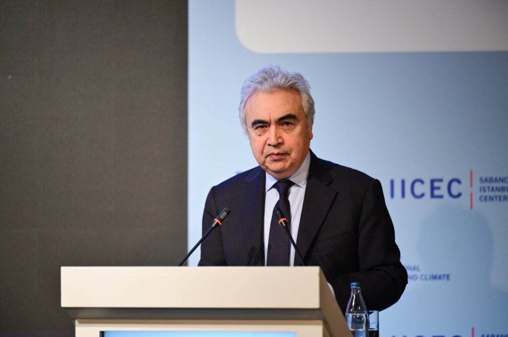International Energy Agency (IEA) Executive Director Fatih Birol delivers a speech during the 15th IICEC Conference, Istanbul, Türkiye, Dec. 22, 2023. (AA Photo)