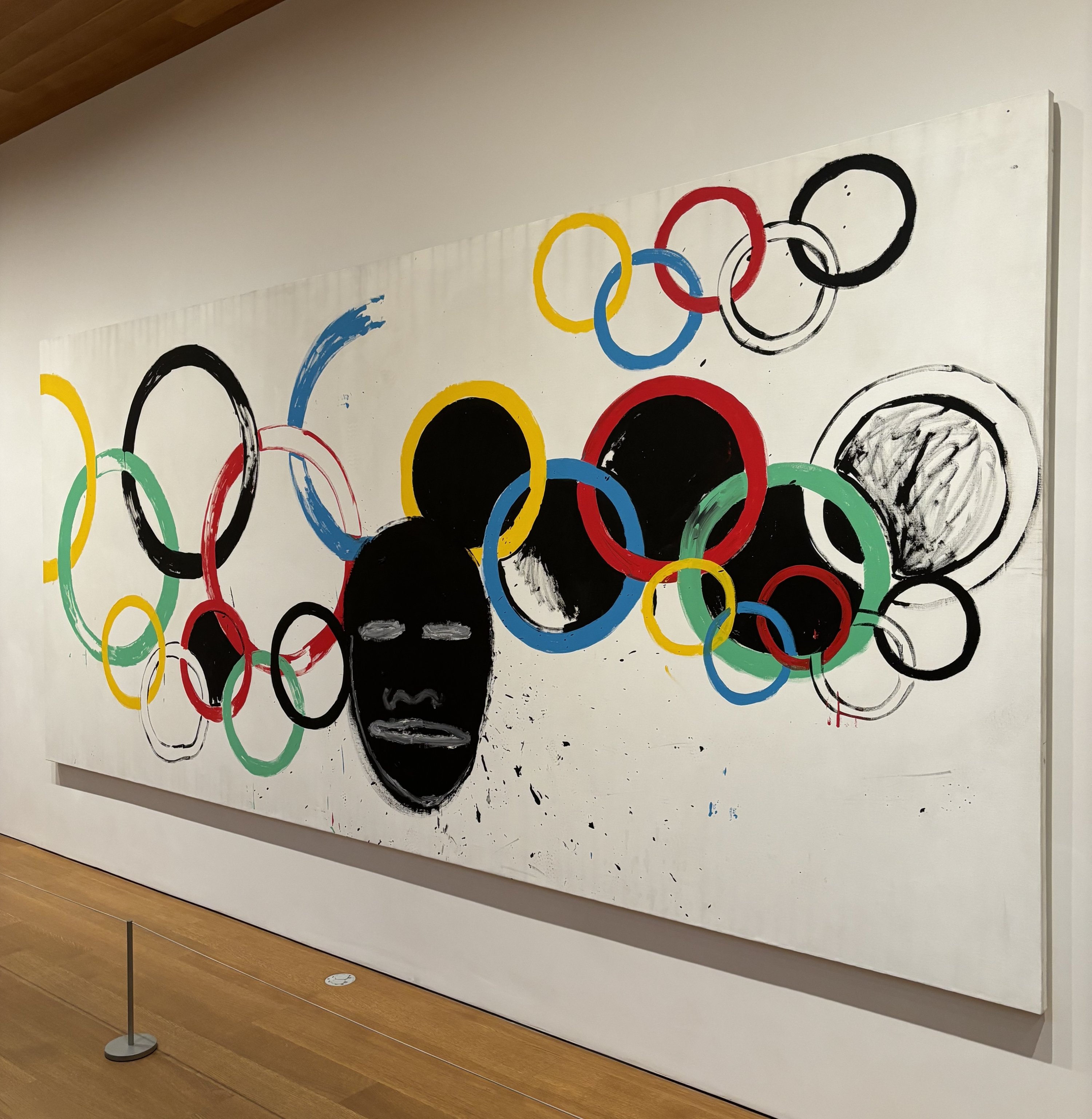 309252 An artwork displayed in the 'Basquiat x Warhol' traveling show, New York City, New York, U.S., Jan. 8, 2024. (Photo by Funda Karayel)