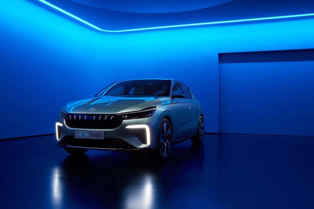 The Togg T10F, the new model of Türkiye's first domestic car brand Togg unveiled during the Consumer Electronics Show (CES) in Las Vegas, U.S., Jan. 9, 2024. (AA Photo)