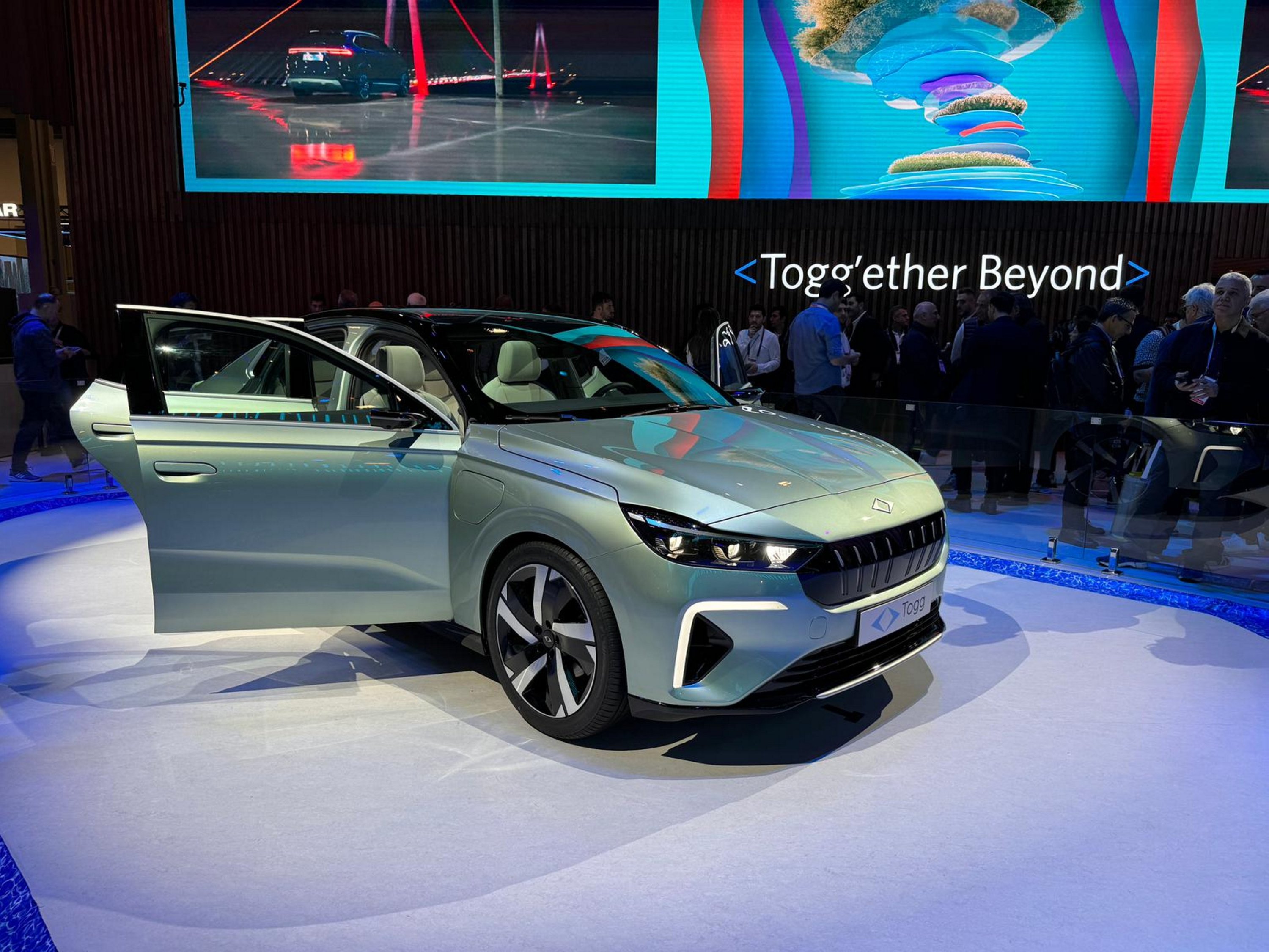 309802 The T10F, the new model of Türkiye's first domestic car brand Togg, is on display during CES 2024 in Las Vegas, U.S., Jan. 9, 2024. (AA Photo)