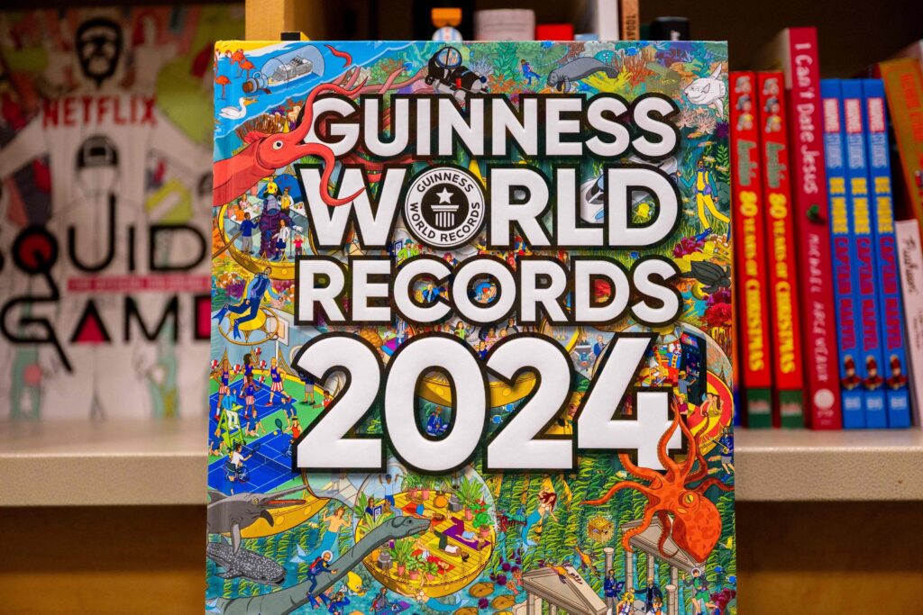 A "Guinness World Records 2024" book. (AFP Photo)