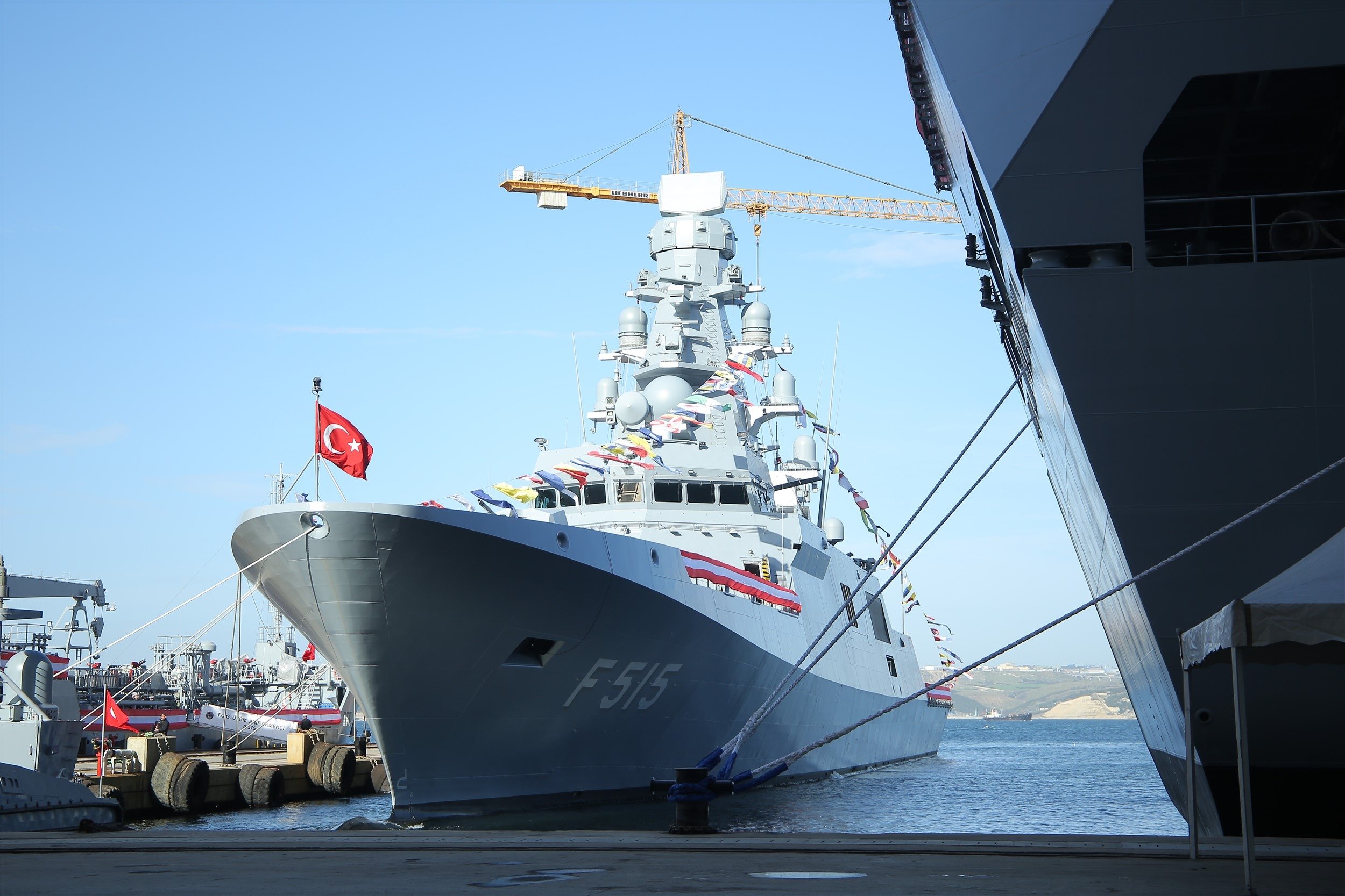 311072 The TCG Istanbul frigate is seen during a ceremony to deliver new sea platforms to the Turkish navy, in Yalova, northwestern Türkiye, Jan. 19, 2024. (DHA Photo)