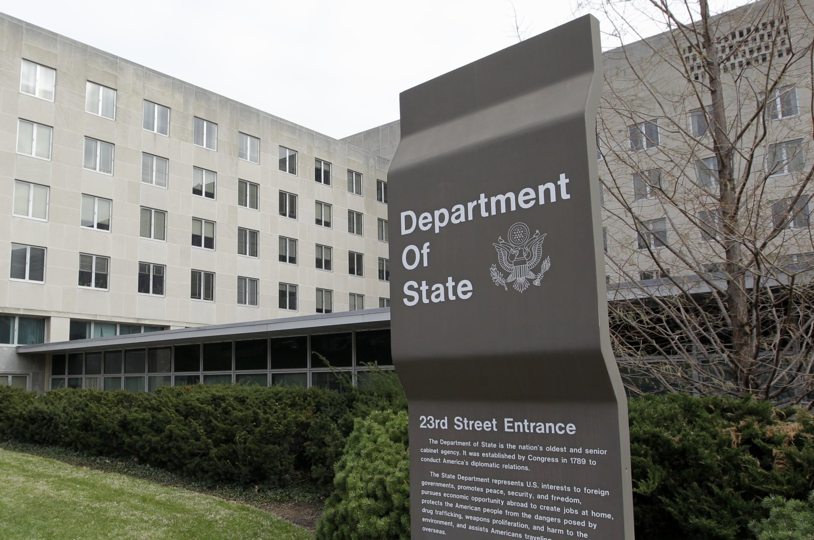 In this Dec. 15, 2014 file photo, the State Department is seen in Washington. (AP File Photo)