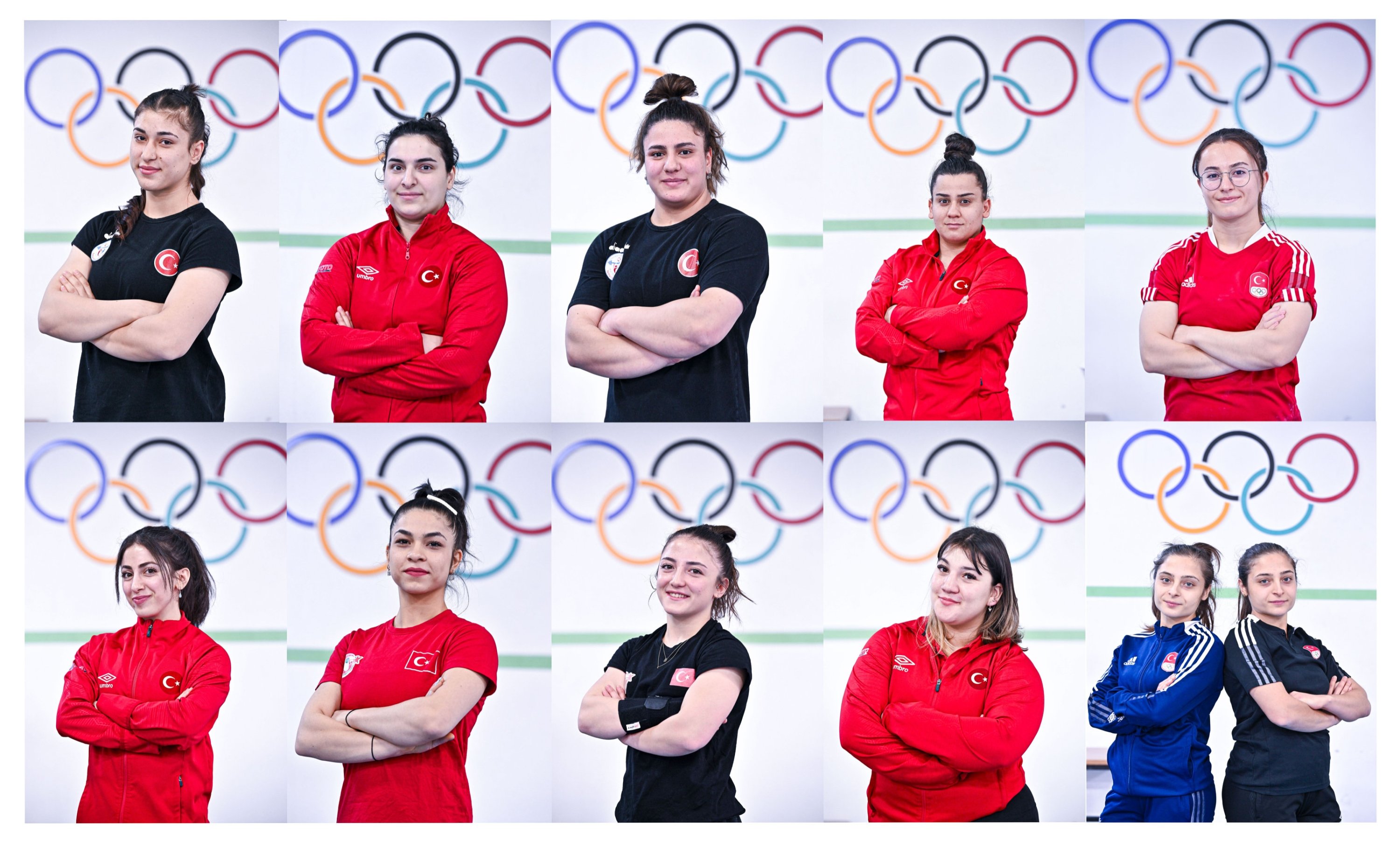 312012 The collage shows Turkish women's national weightlifters at the Eryaman Türkiye Olympic Preparation Center, Ankara, Türkiye, Jan. 25, 2024. (AA Photo)