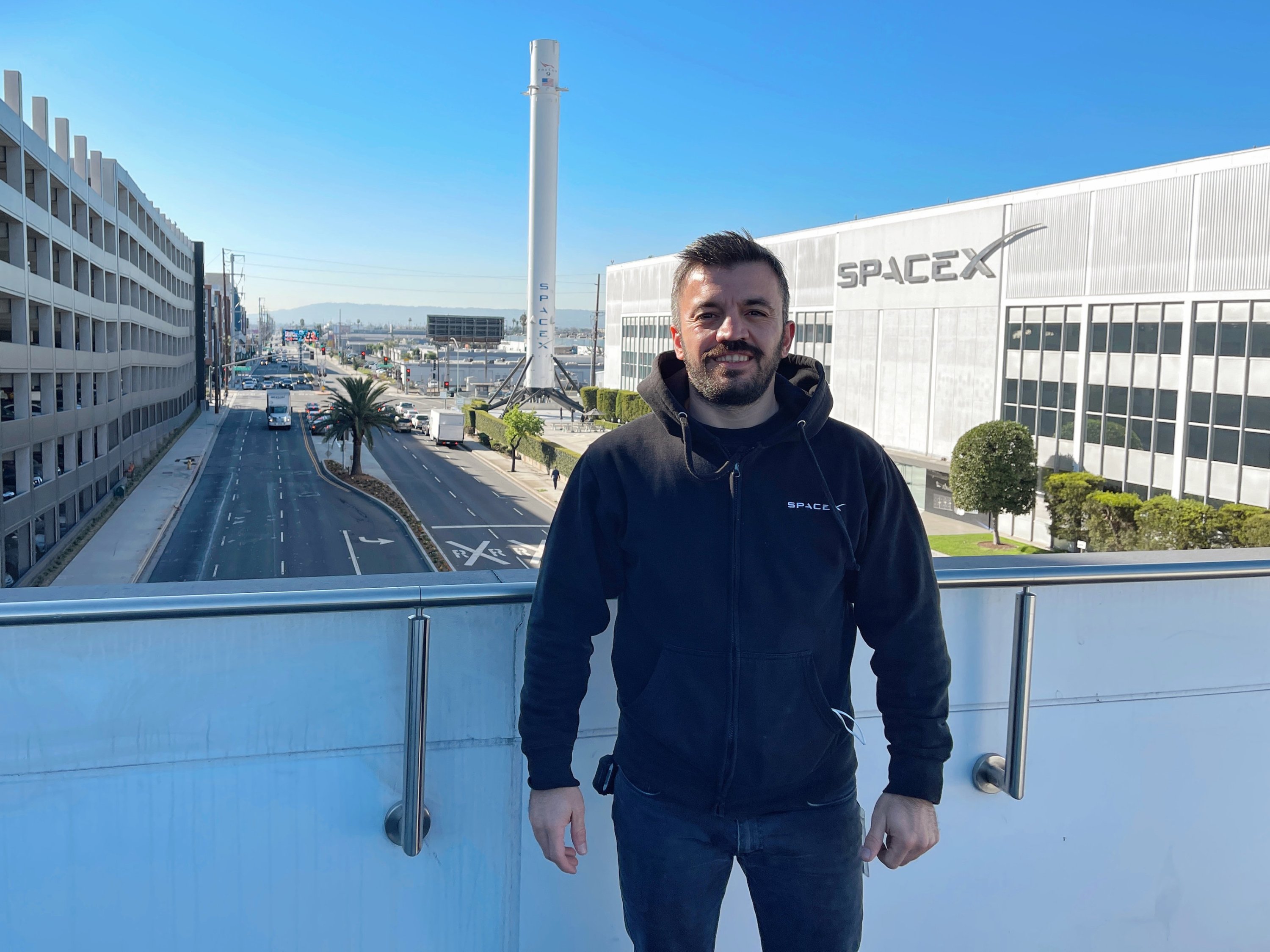 312155 Samet Saray, who took part in the production of the Dragon capsule of SpaceX, which took Türkiye's first astronaut Alper Gezeravcı into space, is seen in this photo shared Jan. 26, 2024. (AA Photo)