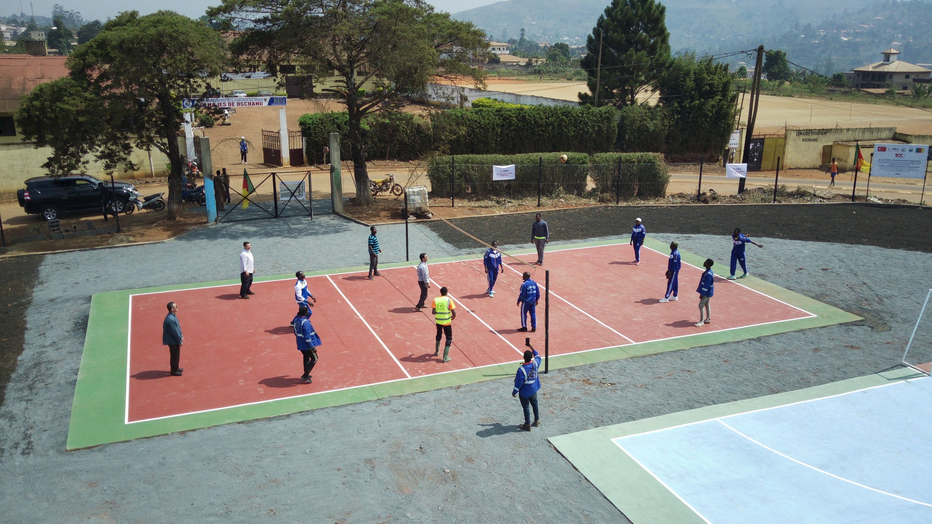 312176 The Turkish Cooperation and Coordination Agency (TIKA) built a multi-purpose sports field in memory of the 100th anniversary of the Republic of Türkiye within the sports center in Dschang in the Western region of Cameroon, Dec. 30, 2023. (AA Photo)
