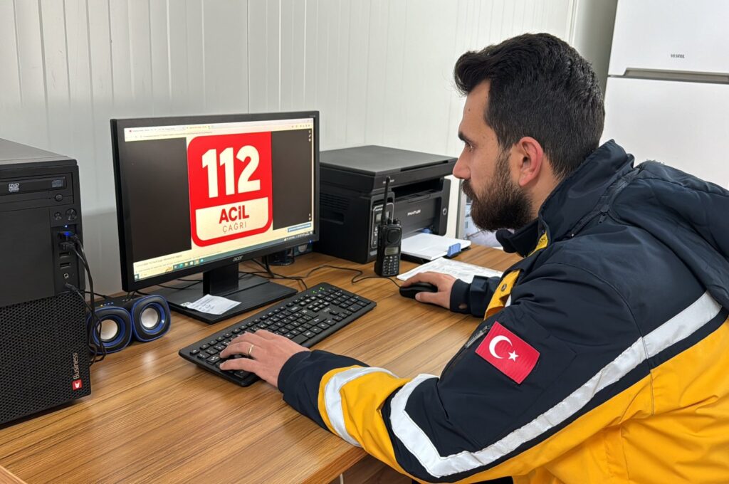 Kamber Özkara, a member of a 112 emergency team, returns to duty after being injured in the quakes, Adıyaman, Türkiye, Feb. 2, 2024. (AA Photo)