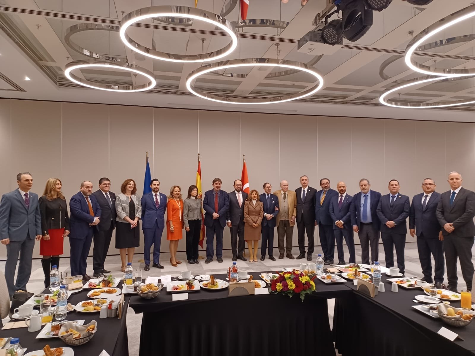 Cervantes Institute Director Luis Garcia Montero and Secretary-General Carmen Noguero attend a meeting promoted by the Ambassador of Spain Javier Hergueta, with the diverse community of Hispanic American ambassadors,, Ankara, Türkiye, Feb. 7, 2024. (Photo courtesy of Cervantes Institute)