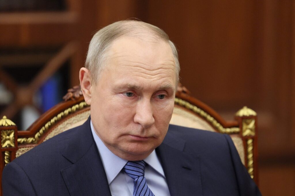 In this pool photograph distributed by Russian state agency Sputnik, Russia's President Vladimir Putin looks on as he meets with Chairperson of the Supreme Court, Moscow, Russia, Feb. 6, 2024. (AFP Photo)