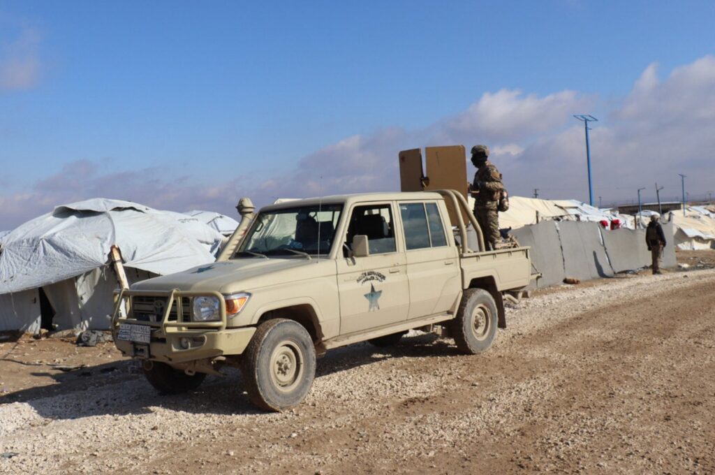 YPG members patrol in Hassakeh, Syria, Jan. 27, 2024. (EPA Photo)