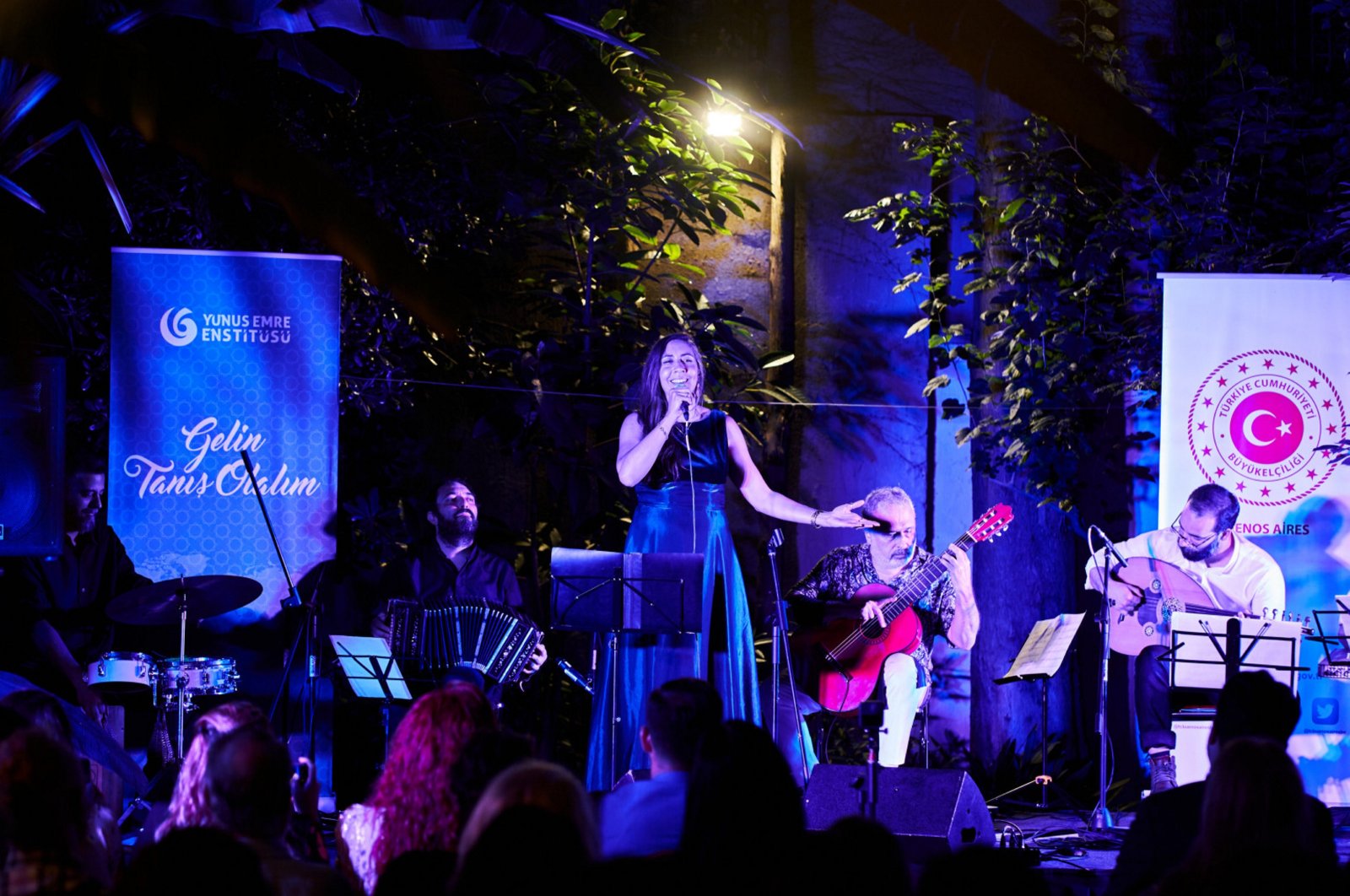 Turkish and Argentine artists received widespread acclaim for their captivating performances, blending iconic pieces from both cultures at a concert titled "Music Festival from Istanbul to Buenos Aires," Buenos Aires, Argentina, Feb. 12, 2024. (AA Photo)