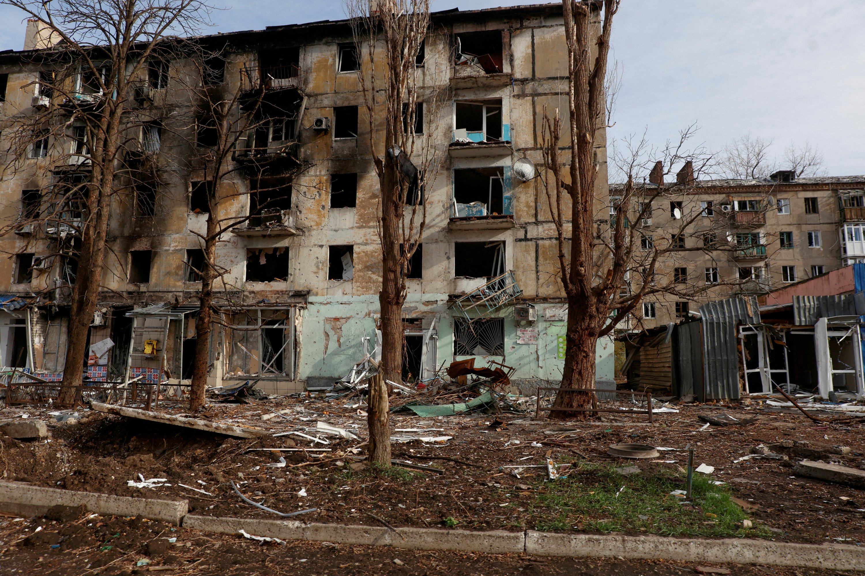 314541 A residential building heavily damaged in Russian military strikes, Avdiivka, Ukraine, Nov. 8, 2023. (Reuters Photo)