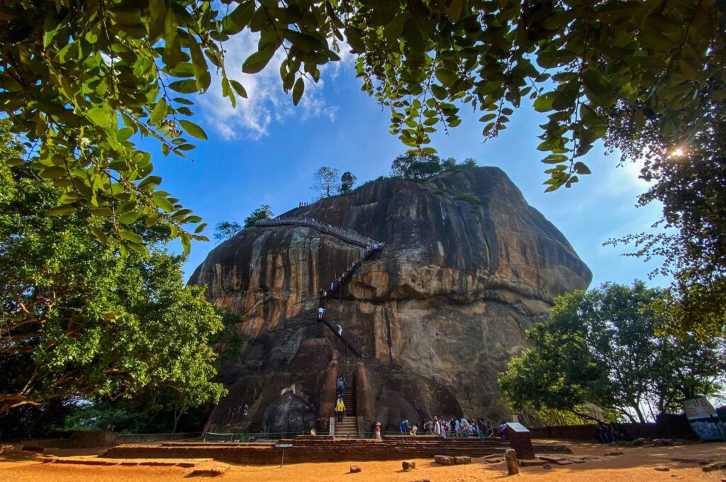 Tourists visit an ancient rock fortress in Sigiriya near Dambulla, Sri Lanka, Feb. 18, 2024. (AFP Photo)